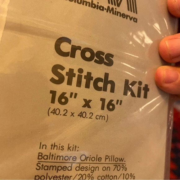 Vintage new old stock cross stitch pillow kit Oriole bird cushion DIY Accents - Picture 6 of 6